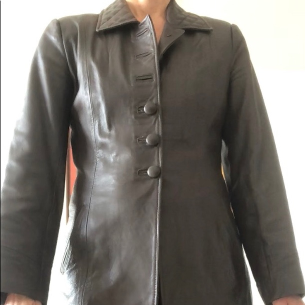 COPY - Hand made Leather Jacket Brown Size M - Picture 3 of 7